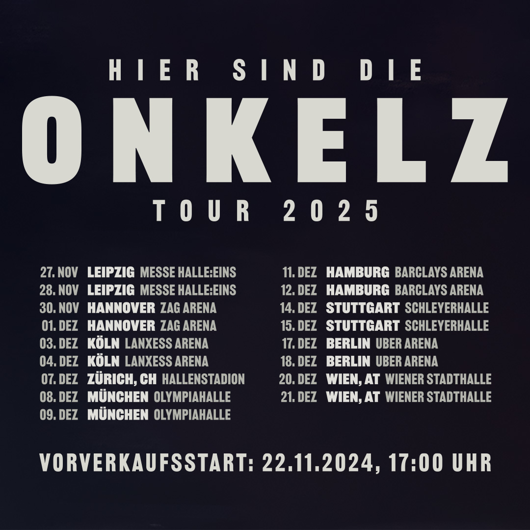 Böhse Onkelz Hier sind die Onkelz Tour Poster 2025